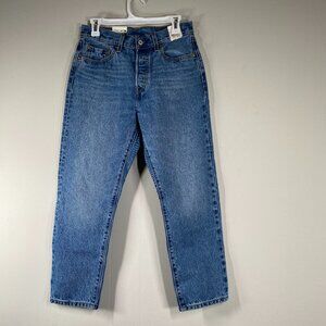 Levi's Premium 501 Cropped Denim Jeans Women's 28 High Rise Blue Casual NWT
